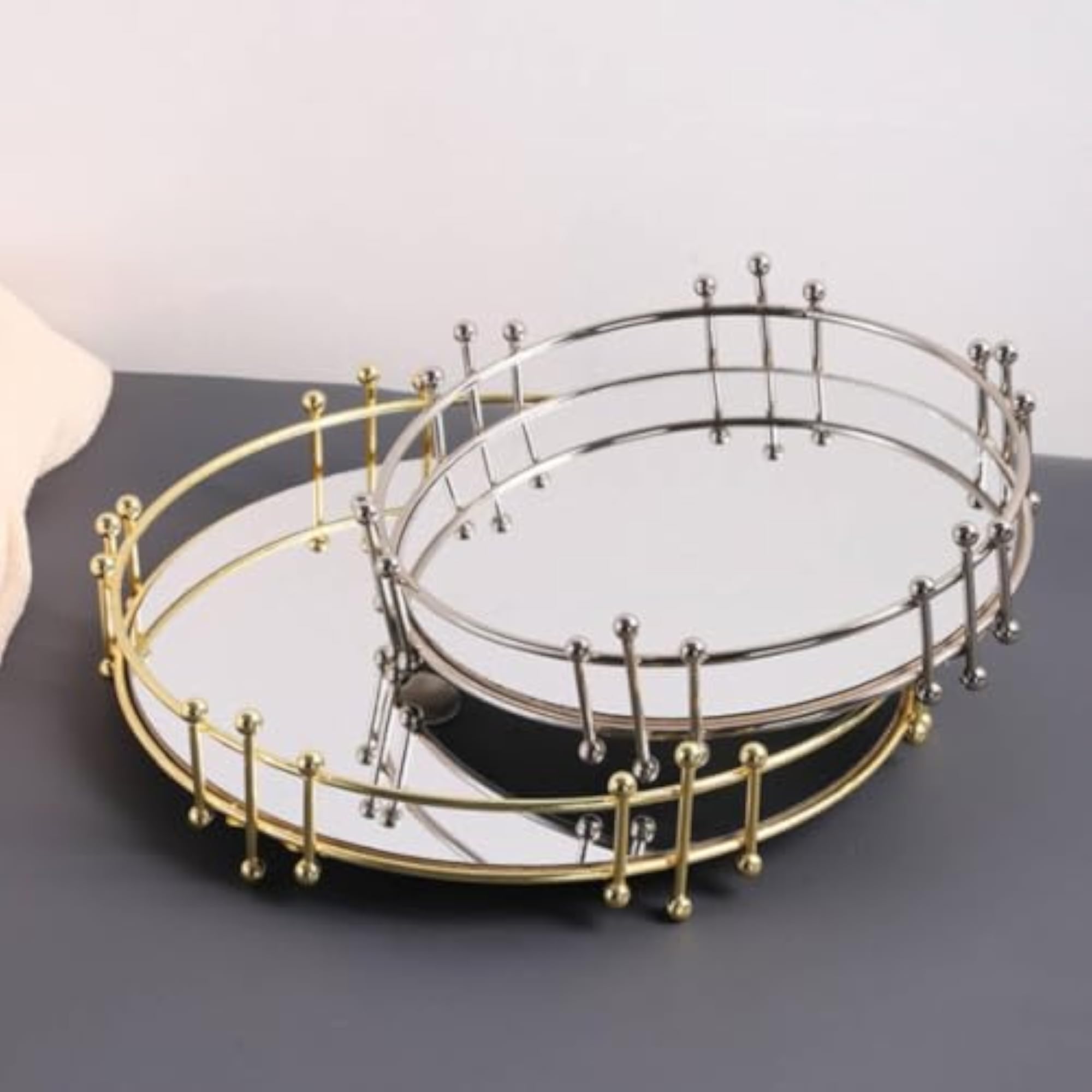 Metal Mirrored Tray, High-End Design